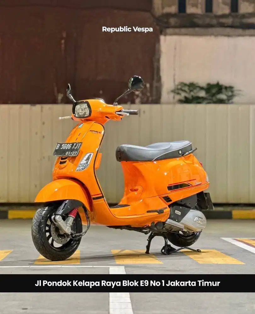 TERMURAH PIAGGIO VESPA S125 IGET LED FACELIFT TH 2021 ORANGE TAORMINA