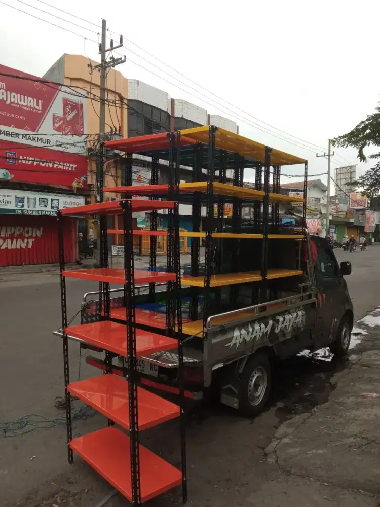 Rak besi rak siku lubang rak gudang