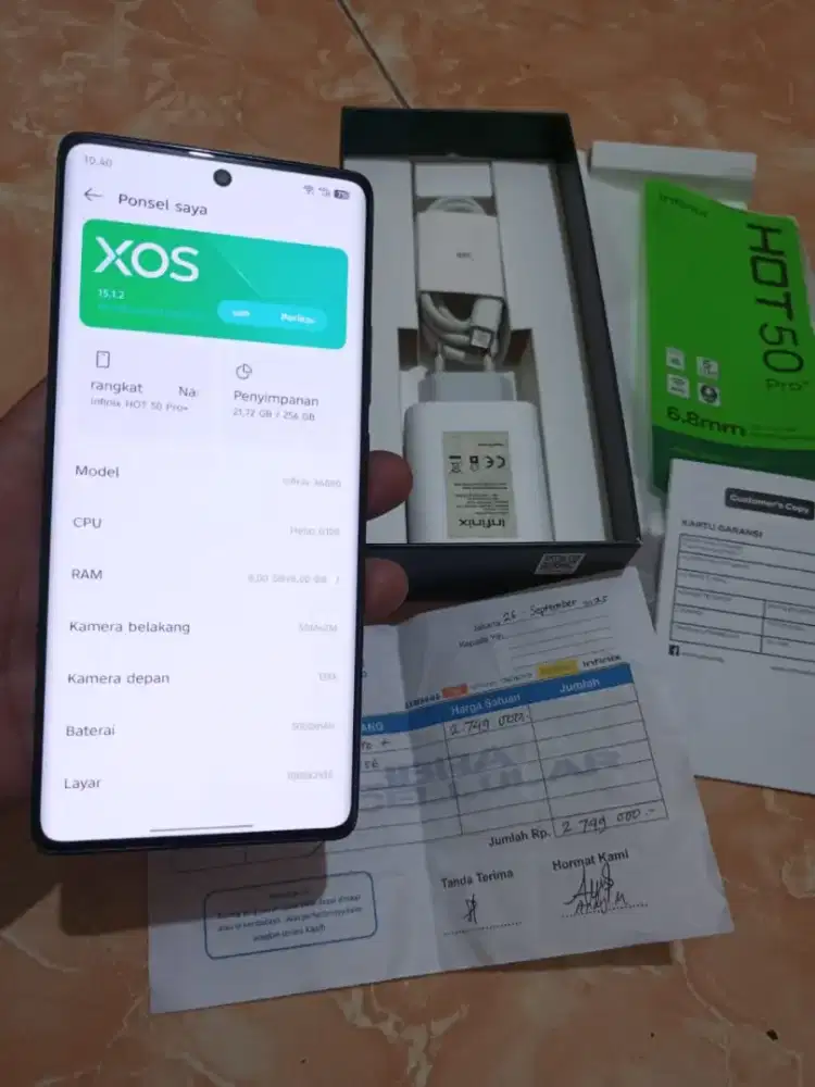 Infinix hot 50 pro plus ram 8+8/256 fullset like new