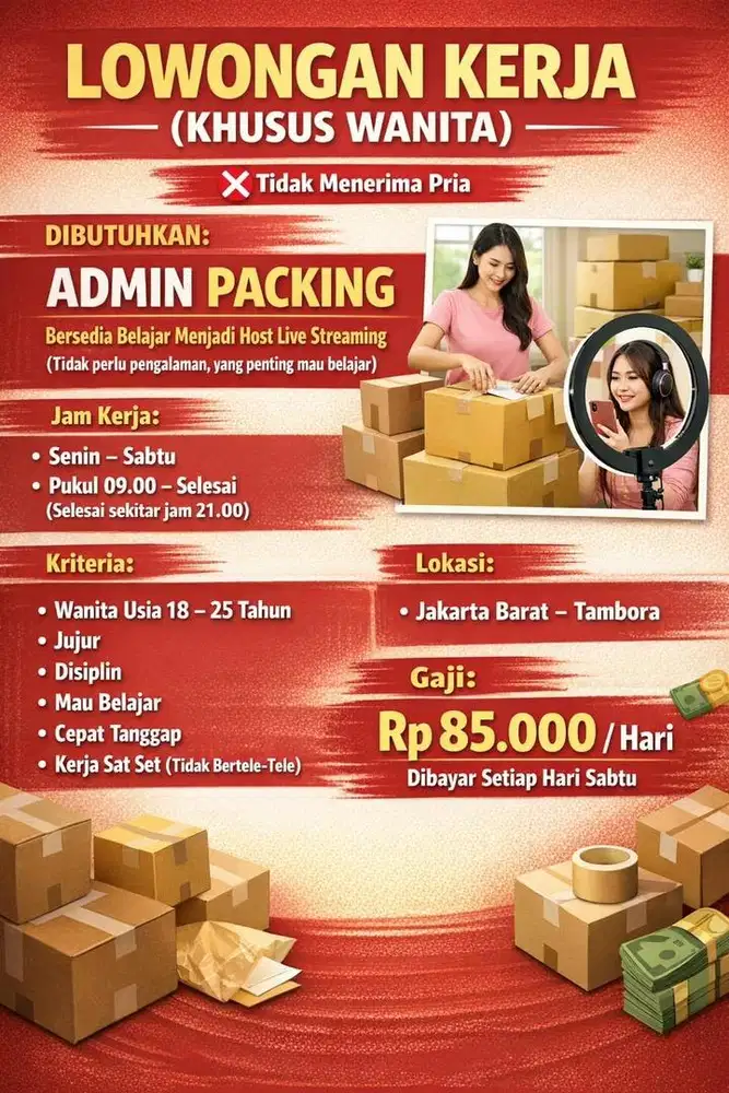 LOWONGAN PACKING ! UNTUK WANITA .