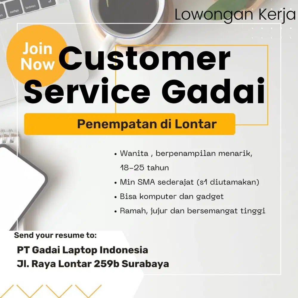 Loker Customer Service Gadai