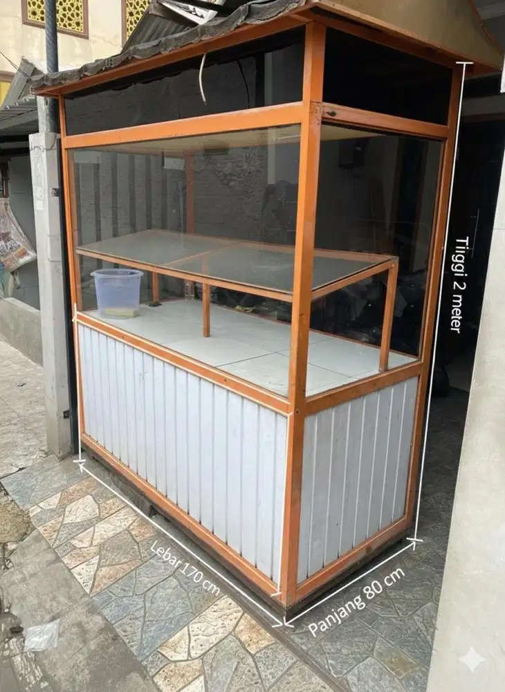 Jual gerobak bekas tinggi 2m , lebar 80 cm , panjang 170 cm