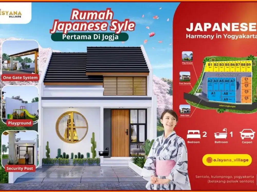Rumah Dekat Exit Tol Jogja Barat Model Japanese Kekinian