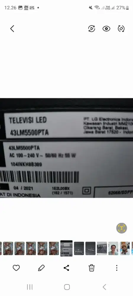 Dijual tv lg 43 inch android tv