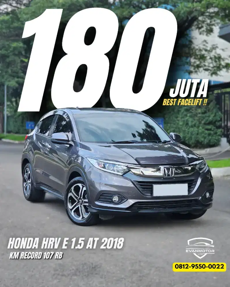HONDA HRV E 1.5 AT 2018 SUPER ISTIMEWA !!