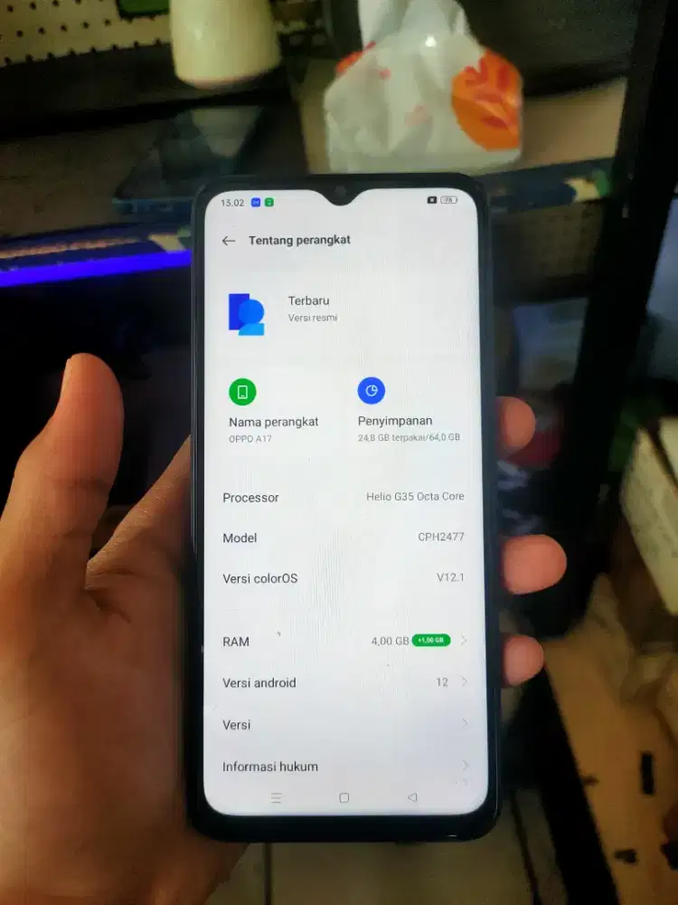 Handphone second Oppo A17 RAM 4/64GB