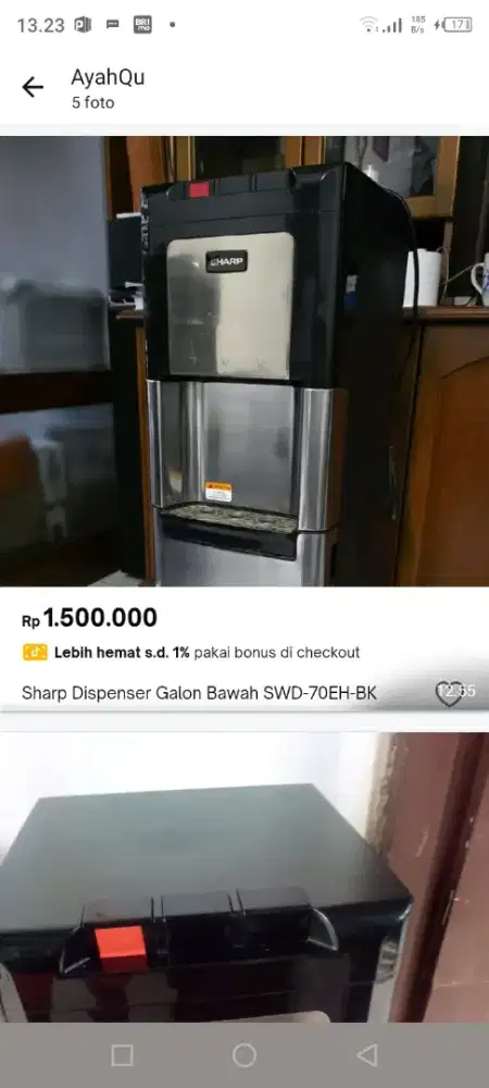 Jual Dispenser Galon bawah Sharp
