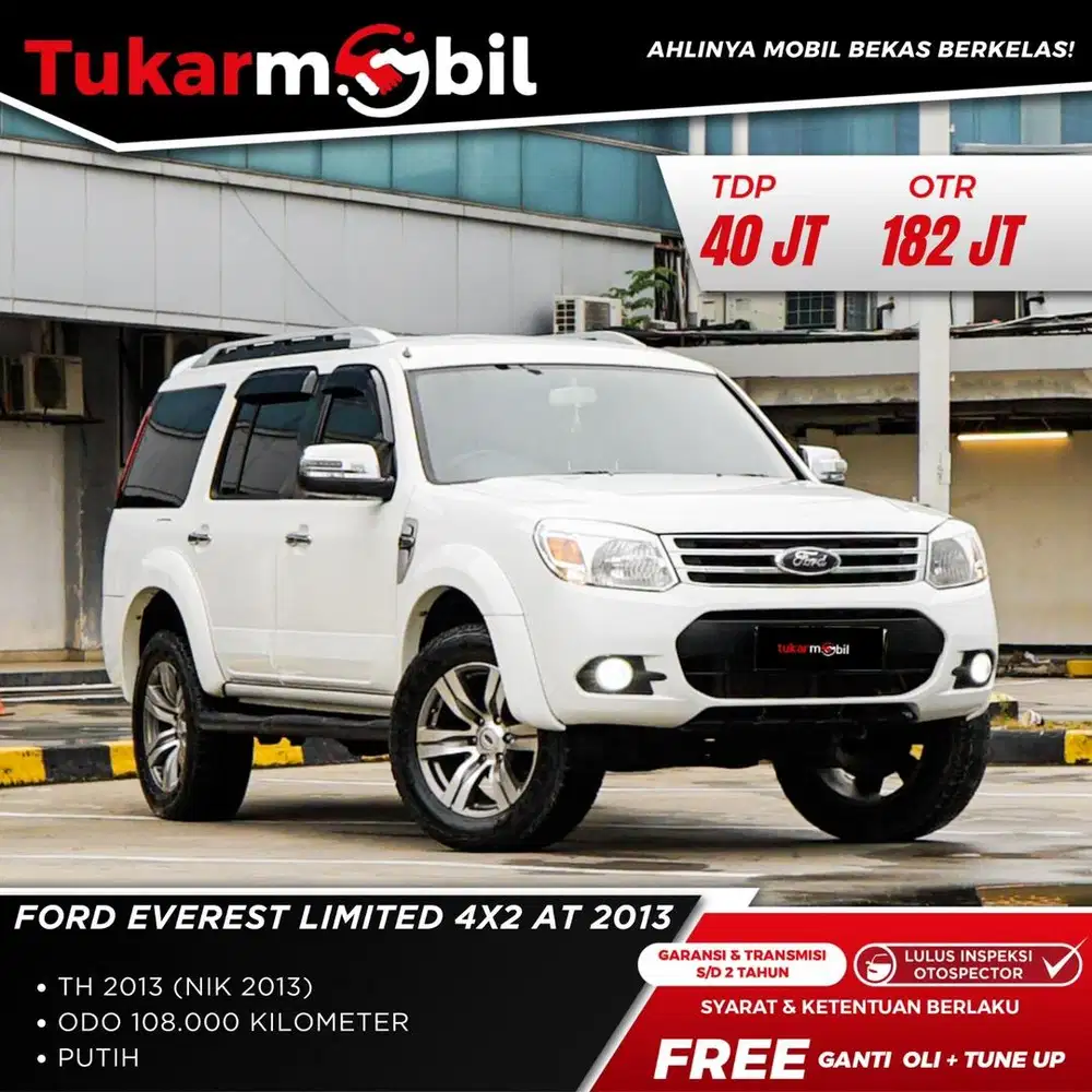 [BERGARANSI] FORD EVEREST LIMITED 4x2 MATIC TAHUN 2013 PUTIH GANJIL