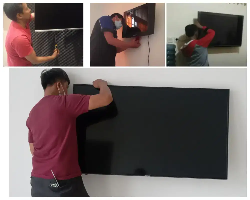 Braket plus pasang atau jasa pasang terima rapih breket bracket led tv