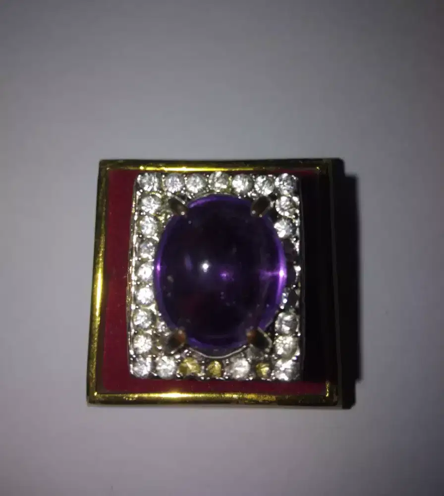 Cincin Batu Kecubung Asli Borneo ll Cincin Amatheis ll Kecubung P.Bun