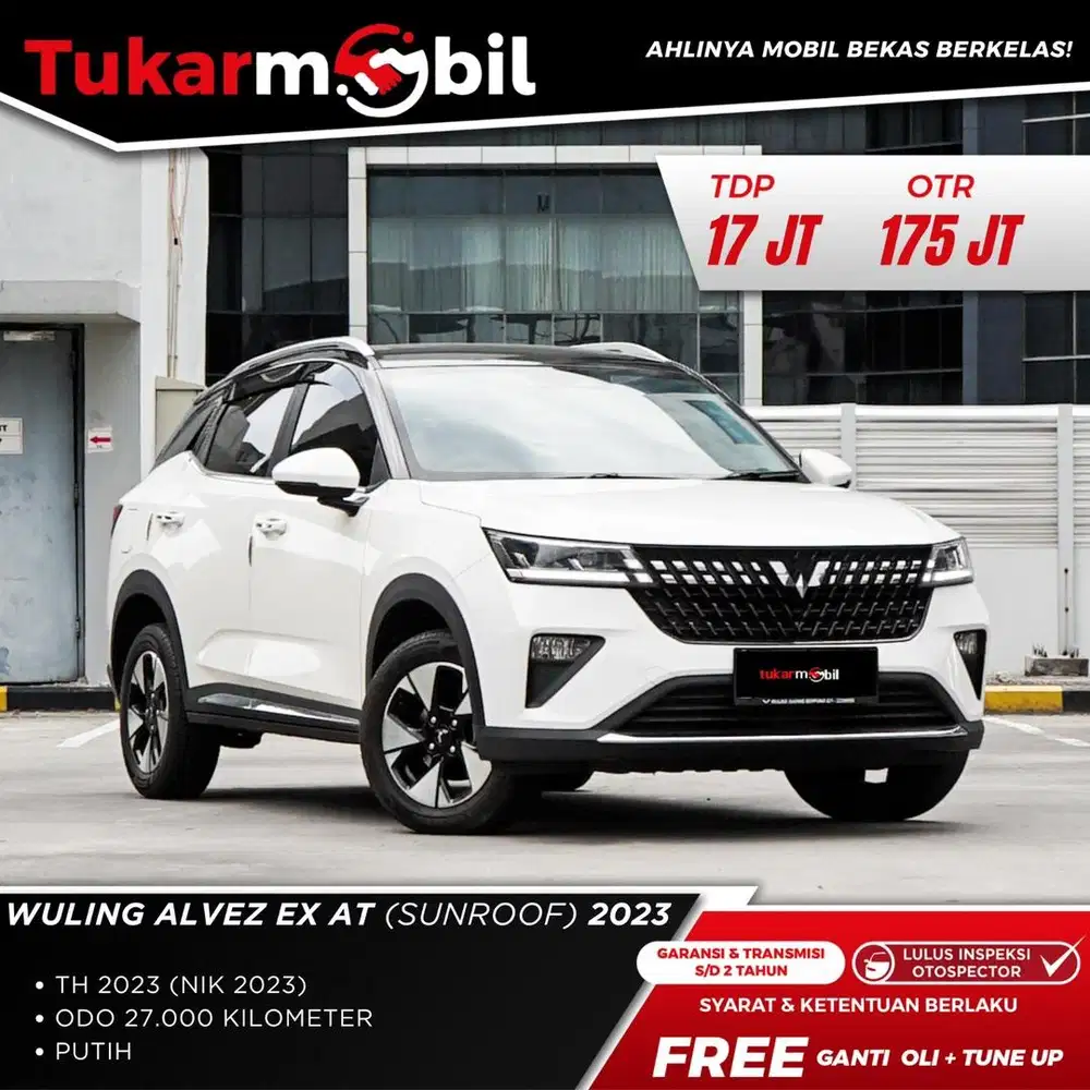 [BERGARANSI] WULING ALVEZ EX MATIC SUNROOF TAHUN 2023 GENAP PUTIH