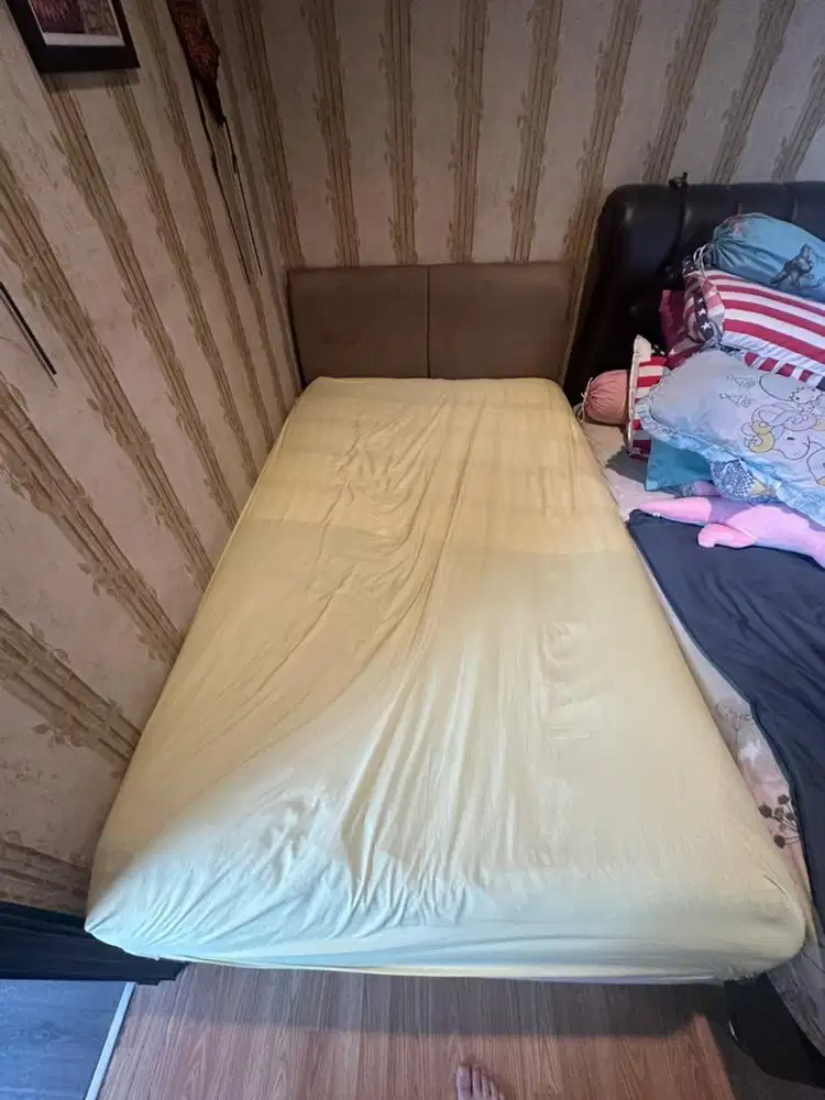 JUAL CEPAT KASUR RANJANG TEMPAT TIDUR 2 in 1 HEADBOARD BLUDRU