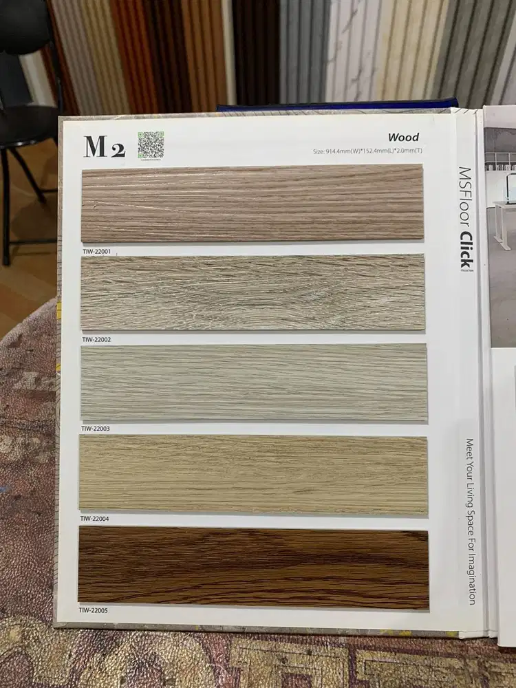 Lantai Vinyl Plank MS Floor 2mm / Vinyl Lantai Motif Kayu Tahan Air