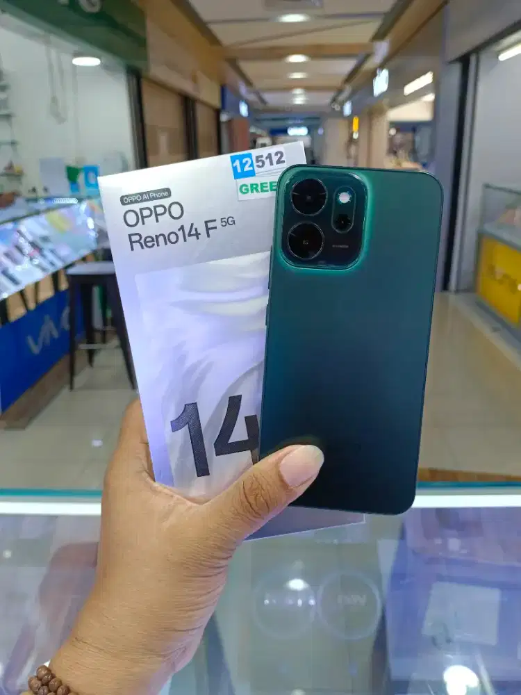 Oppo Reno 14F 5G 12/512 Green Second Super Like New 99,9% Ori Resmi