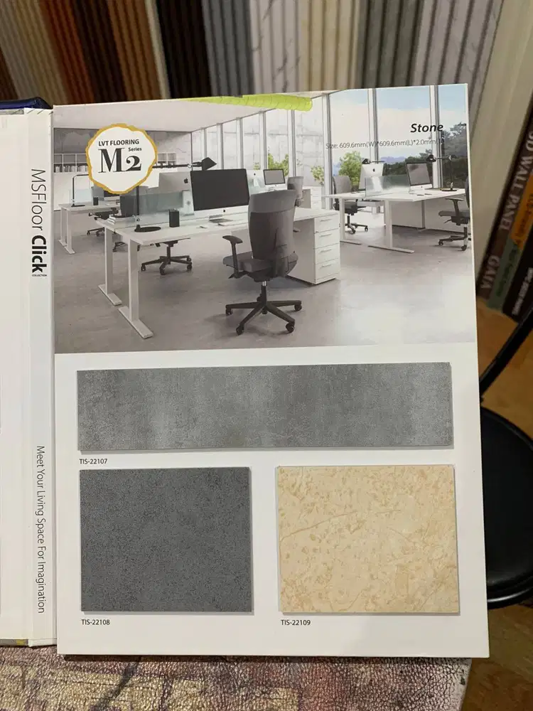 Lantai Vinyl Tile MS Floor 2mm / Vinyl Lantai Motif Stone Tahan Air