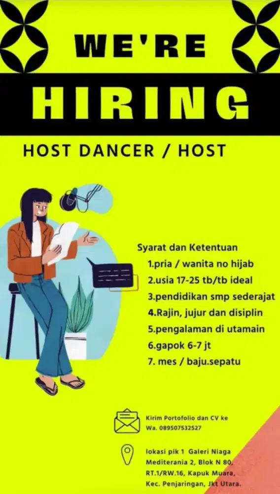 Lowongan pekerjaan host dance