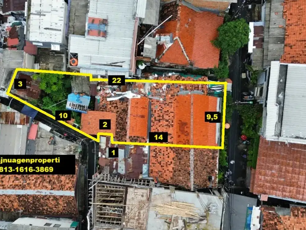 Rumah Hitung Tanah gang Kingkit IV Perdagangan dan Jasa K2 bisa izin Maks 8 lantai untuk Kos Penginapan