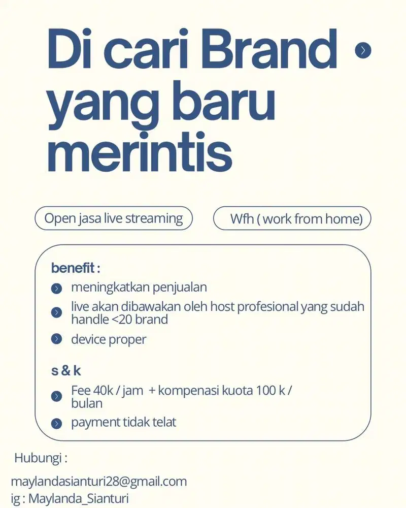 Open jasa host live streaming ( wfh )