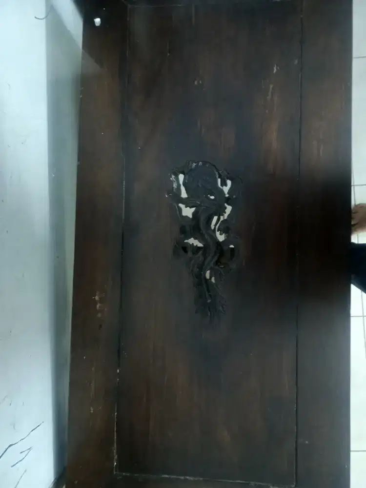 Meja cokelat  kayu jati