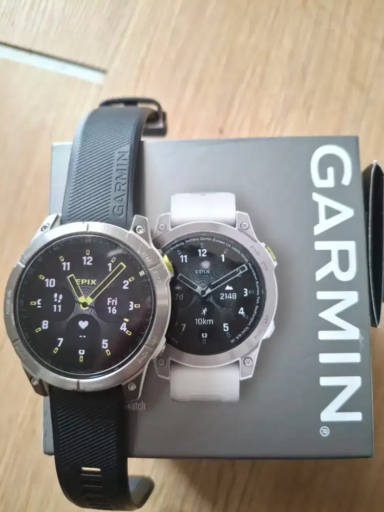 TERMURAH. Garmin Epix Shapphire Titanium - White. Fullset Garansi