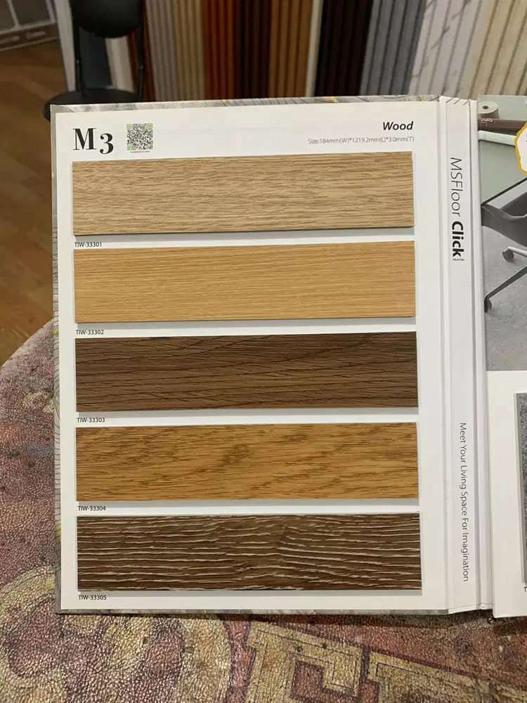 Lantai Vinyl Plank MS Floor 3mm / Vinyl Lantai Motif Kayu Tahan Air