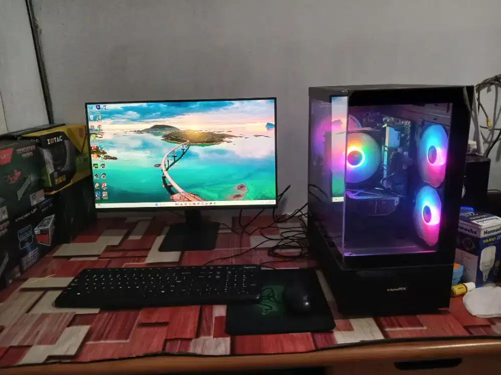 1set pc game intel core i5 12400f Ram 16gb nvme 500gb hdd 1tb vga 8gb