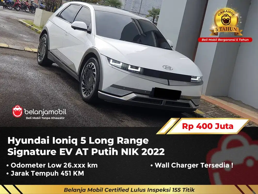 [ GARANSI 5TH ] Hyundai Ioniq 5 Long Range Signature EV 2022/2023