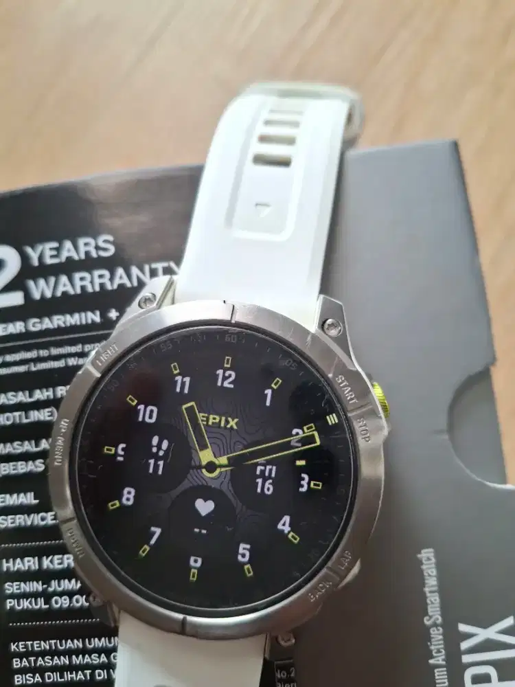 PROMO. Garmin Epix Shapphire Titanium - White. Fullset Garansi