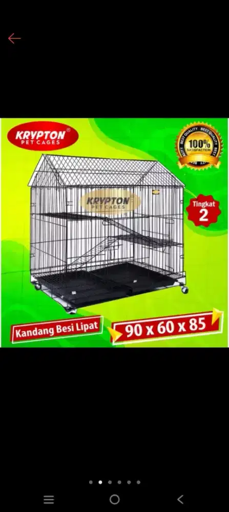 Kandang Kucing Jumbo 2 Tingkat