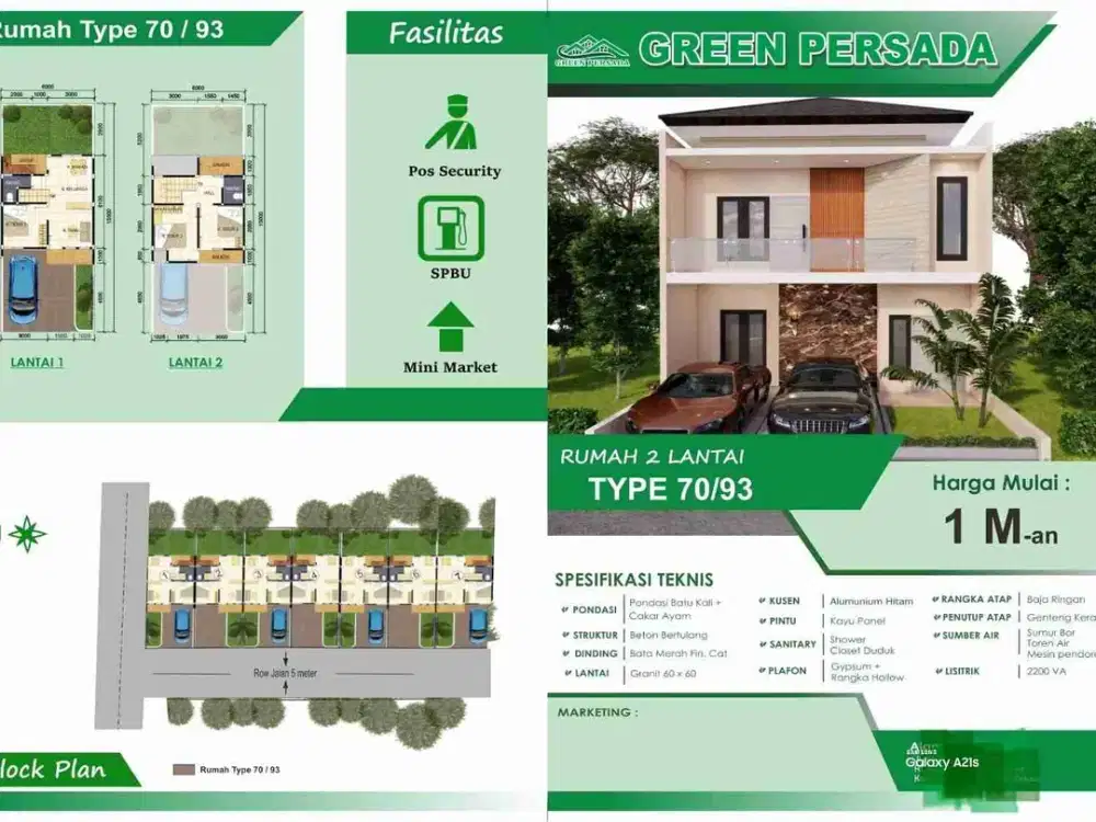 Hunian cluster mewah dan megah di pondok gede lokasi strategis Akses 2mobil lebar bebas banjir