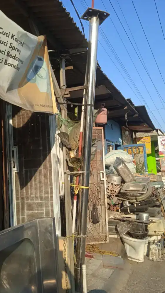 TIANG PIPA STAINLESS UKURAN 4 INCH PANJANG 3 METER