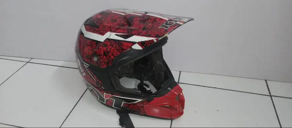 Helm KYT Trail Motocross Cross Over K-Racing Red White Black XL300