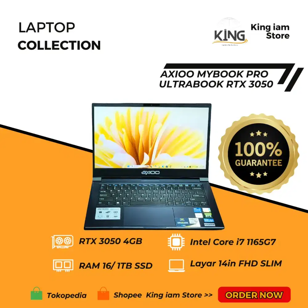 Laptop Axioo MyBook Pro K7V i7 1165G7 RTX 3050 16GB 1TB SSD NVMe