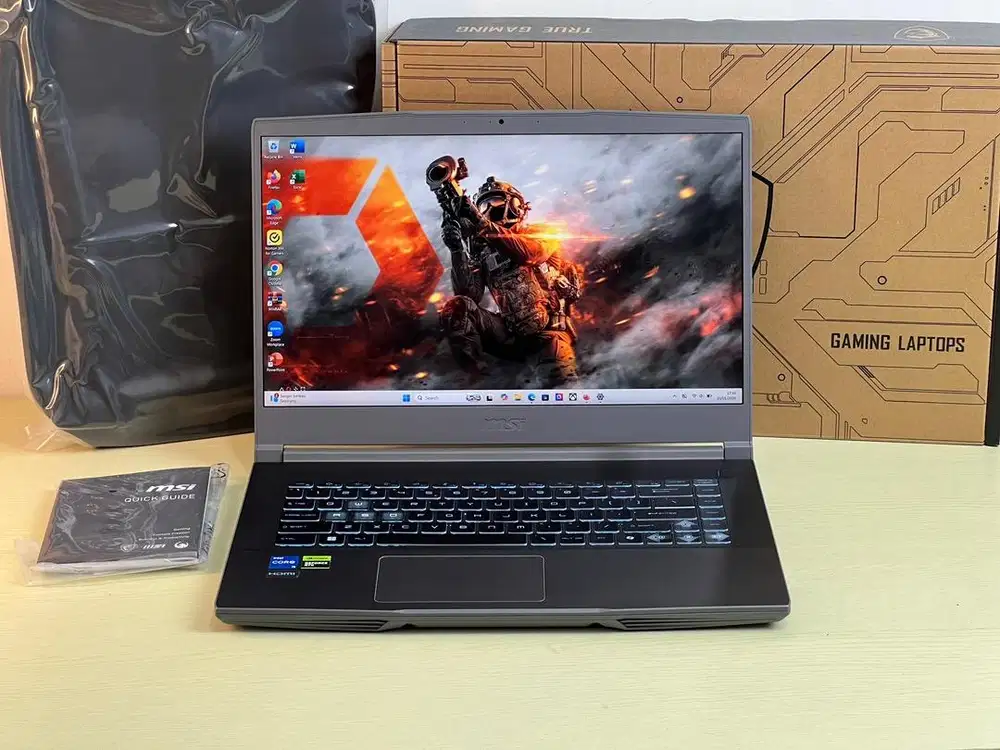 MSI Thin 15 i5-13420H RTX 3050 RAM 16 SSD 512 Garansi 1 Tahun Lagi