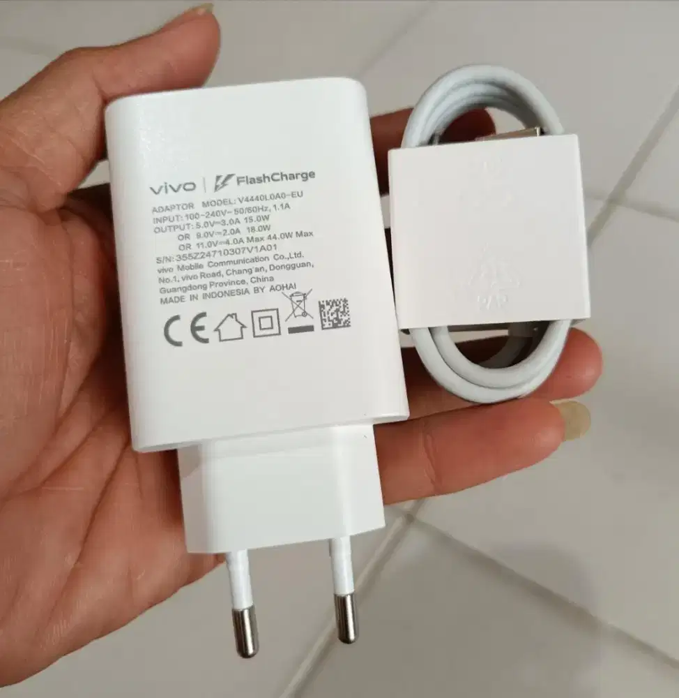 Jual charger vivo y36 5G, 44 watt.