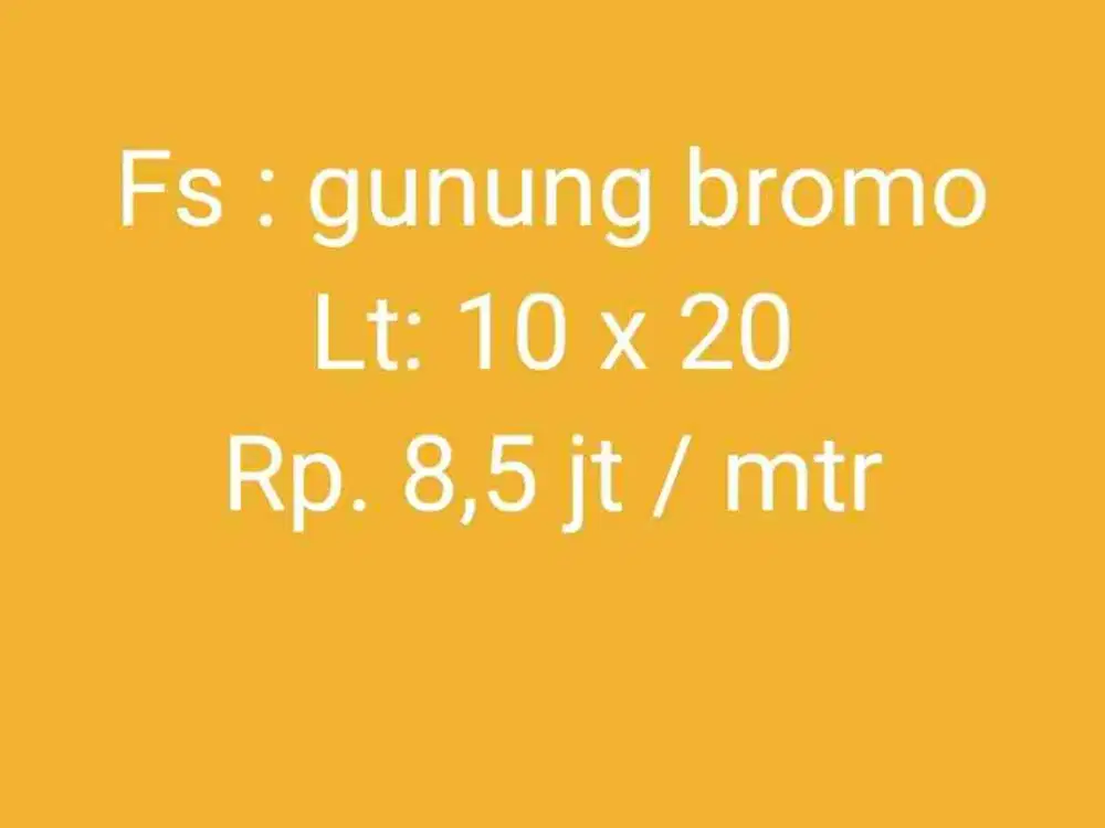 Di Jual Murah Kavling G.Bromo