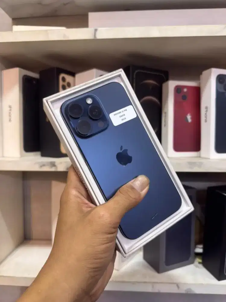 iPhone 15 promax 256gb blue titanium second iBox full ori like new