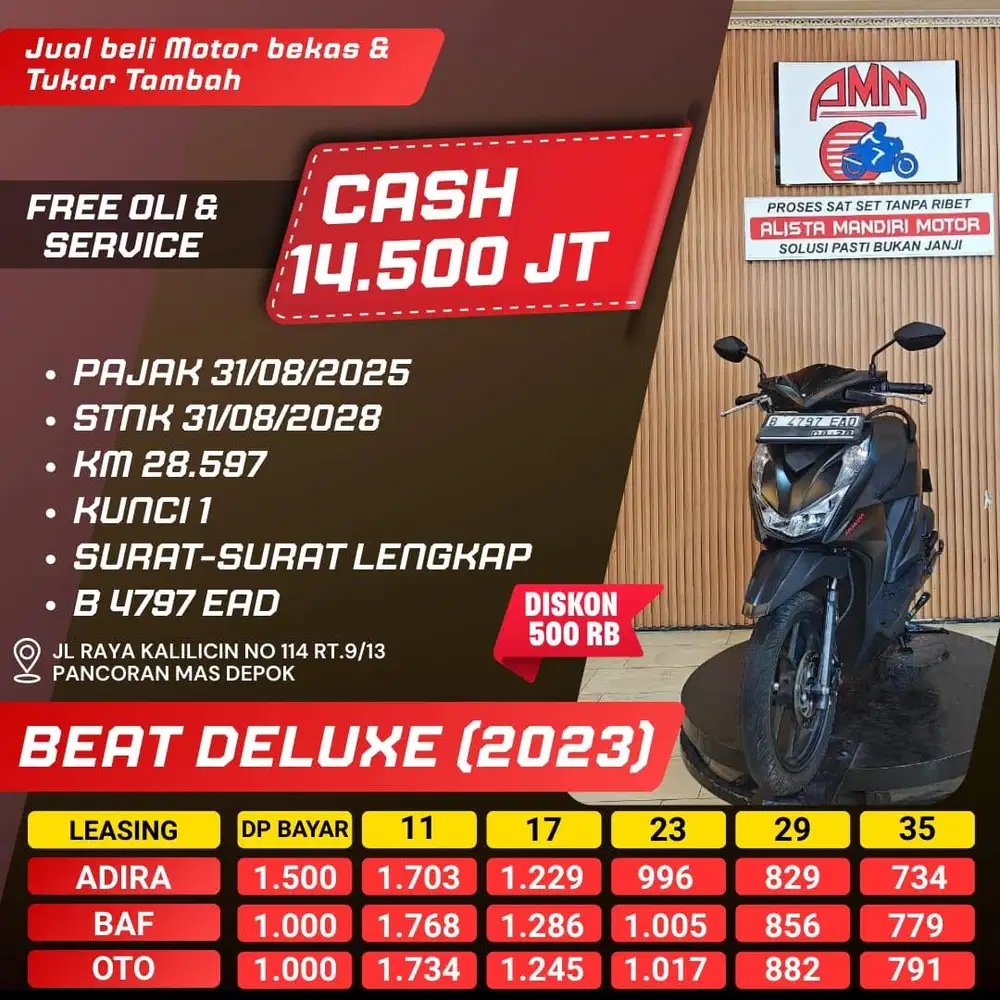 BEAT DELUXE 2023 DP 1 JUTA CC 0% KREDIVO TOKPED SPAYLATER INDODANA