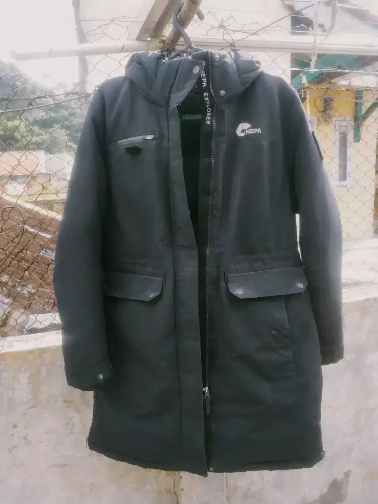 Jaket parka tebal bulu angksa warna masih pekat