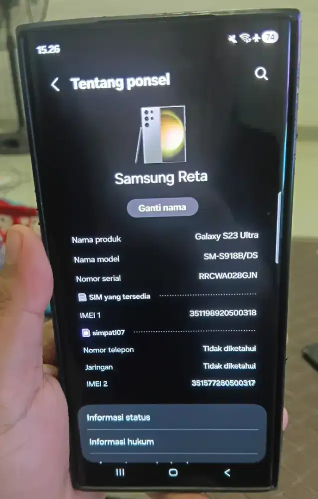 Samsung S23 ultra 8/256 SM-S918B/DS resmi
