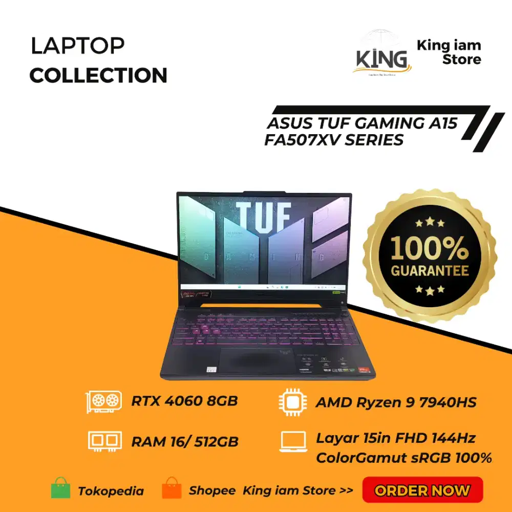ASUS TUF GAMING A15 Ryzen 9 7940HS | RTX 4060 | RAM 16GB SSD 512GB