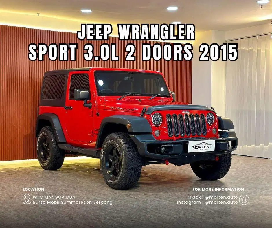 Jeep Wrangler Sport 3.0L 2 Doors 2016 Odo 30 Ribu Record Antik Garansi