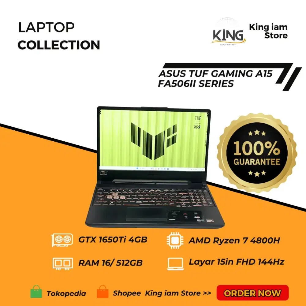 ASUS TUF GAMING A15 FA506II Ryzen 7 4800H GTX 1650Ti RAM 16/512GB