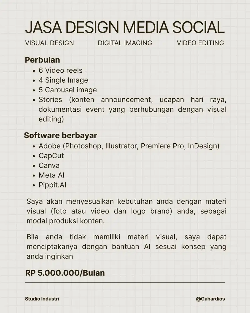 Jasa visual design sosial media