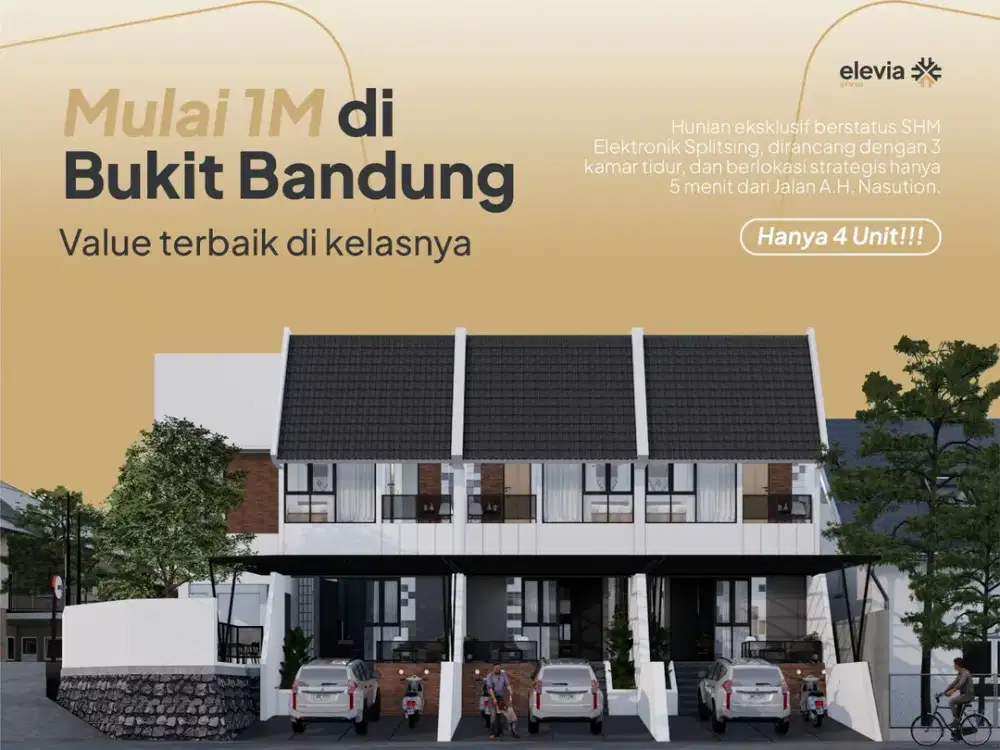 Dijual Rumah Modern 3KT Dekat Fasilitas Kota