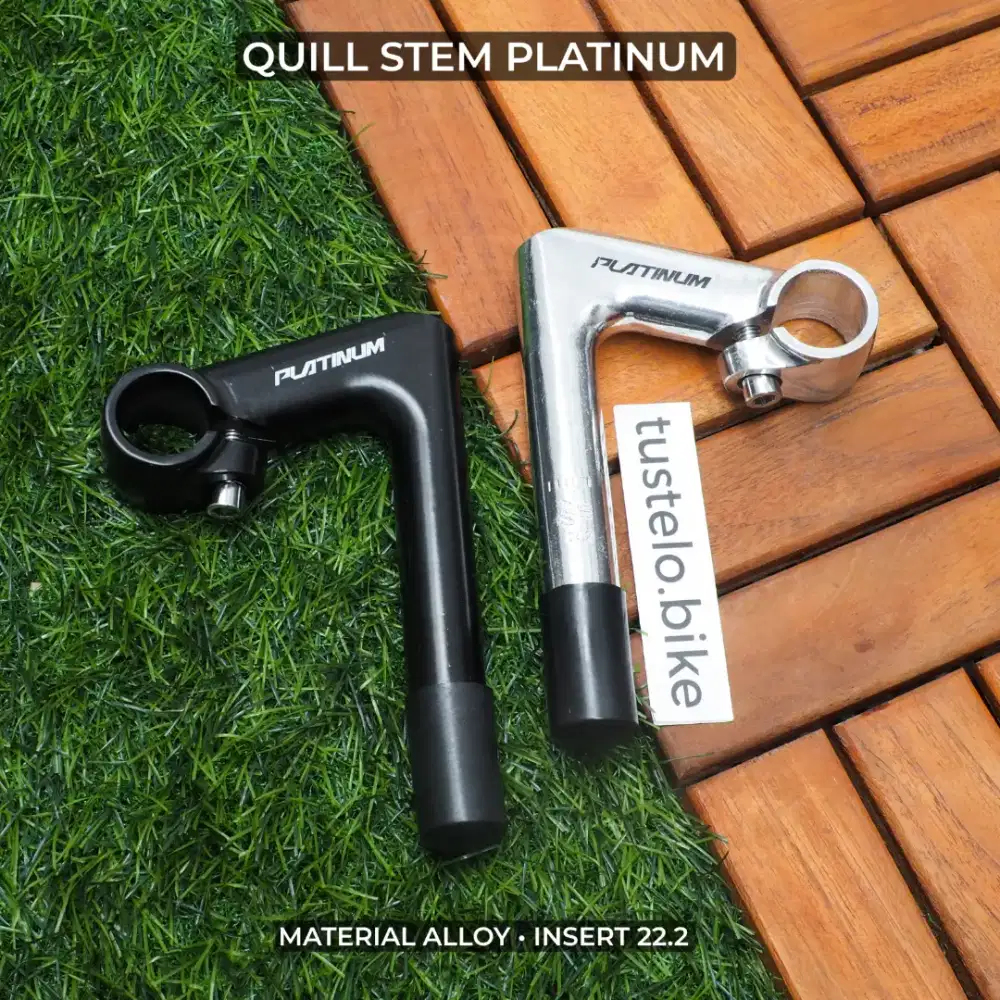 Quill Stem Platinum Insert 22.2 Chrome Hitam Stem Bango Alloy