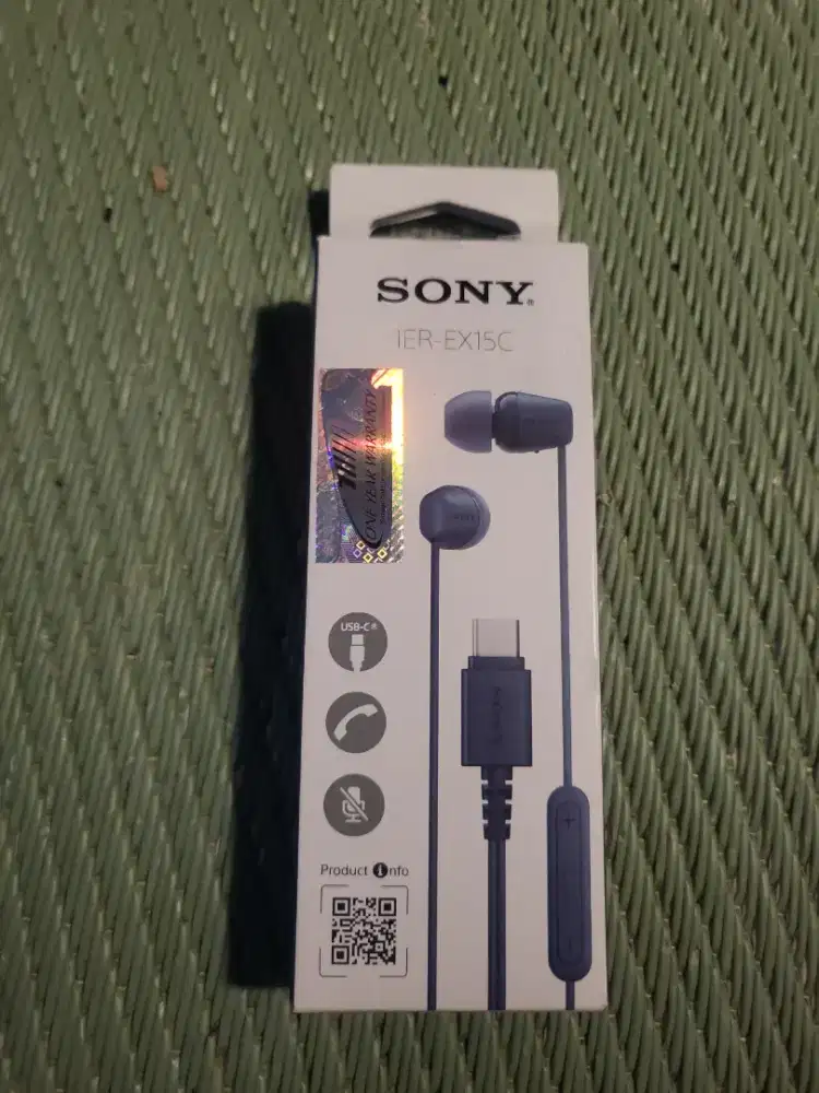 Sony Wired Headset / Earphone IER-EX15C Type C Blue Pemakaian Sebulan