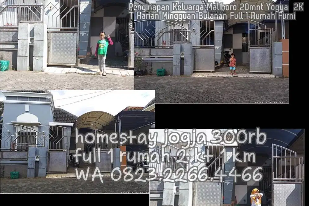 Penginapan Keluarga Maliboro 20mnt Yogya  2KT Harian Mingguan Bulanan