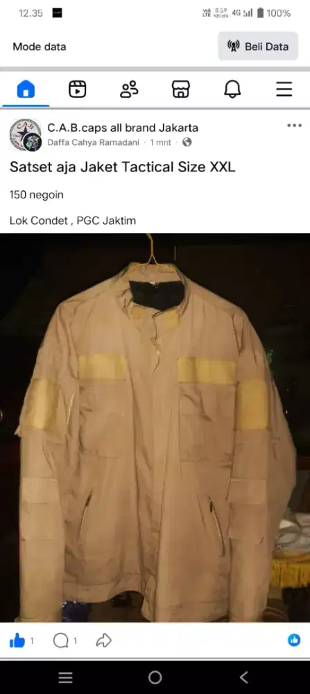 Jaket Tactical size XXL