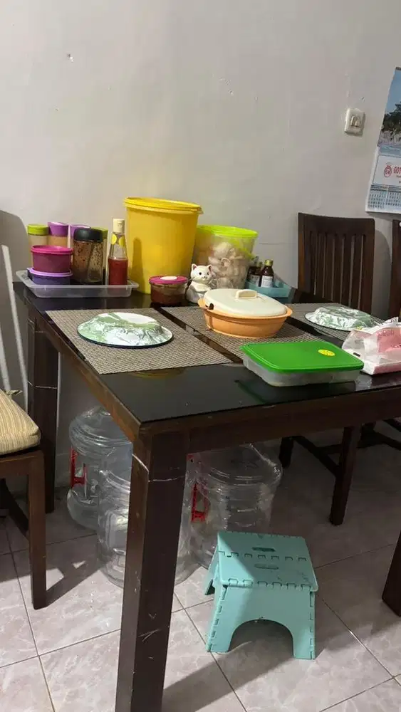 set meja makan kayu jati